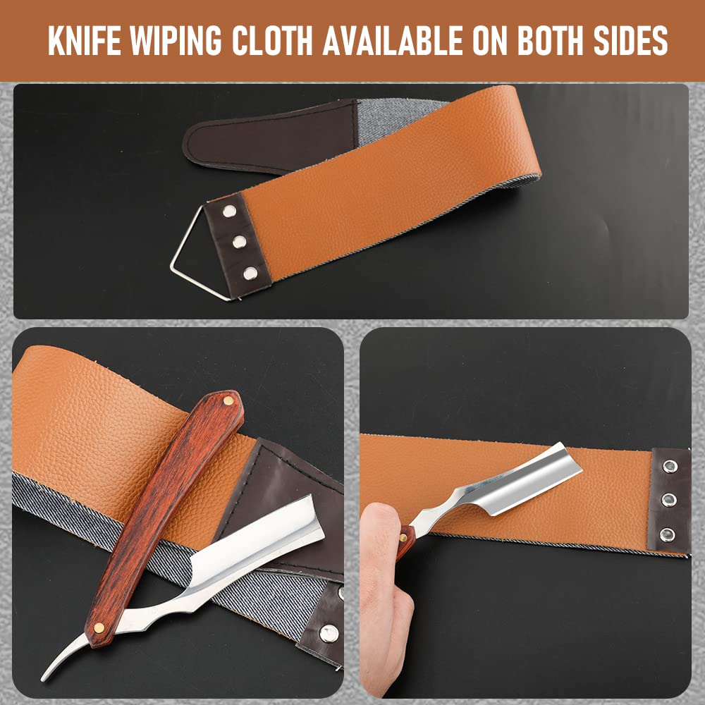 Straight Razor With Strope - Professional Straight Edge Barber Premium Stainless Steel Shaver With Shaving Strop for Men Home & Salon Grooming Using (NO.153)