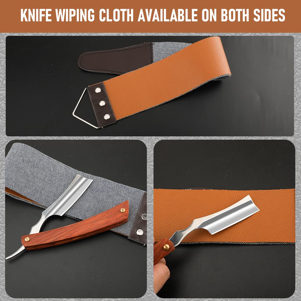 Straight Razor With Strope - Professional Straight Edge Barber Premium Stainless Steel Shaver With Shaving Strop for Men Home & Salon Grooming Using (NO.153)