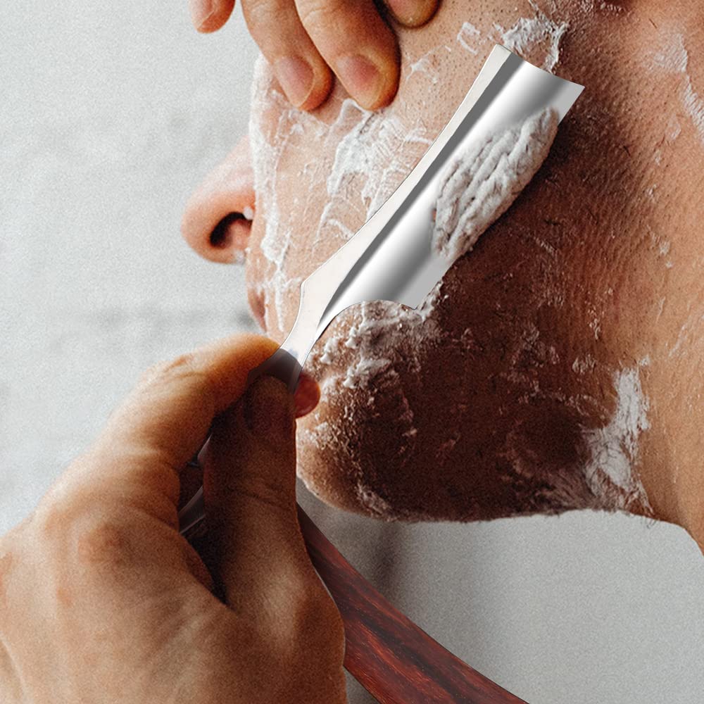 Straight Razor With Strope - Professional Straight Edge Barber Premium Stainless Steel Shaver With Shaving Strop for Men Home & Salon Grooming Using (NO.153)