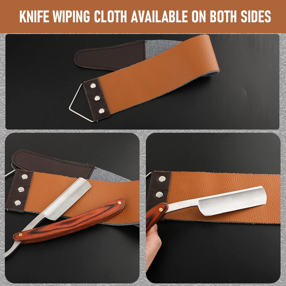 Straight Razor With Strope - Professional Straight Edge Barber Premium Stainless Steel Shaver With Shaving Strop for Men Home & Salon Grooming Using (NO.153)