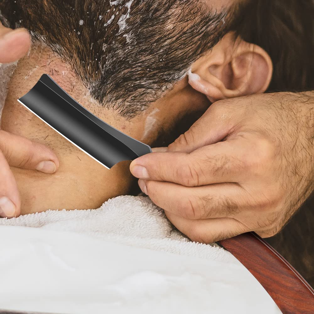 Straight Razor With Strope - Professional Straight Edge Barber Premium Stainless Steel Shaver With Shaving Strop for Men Home & Salon Grooming Using (NO.153)