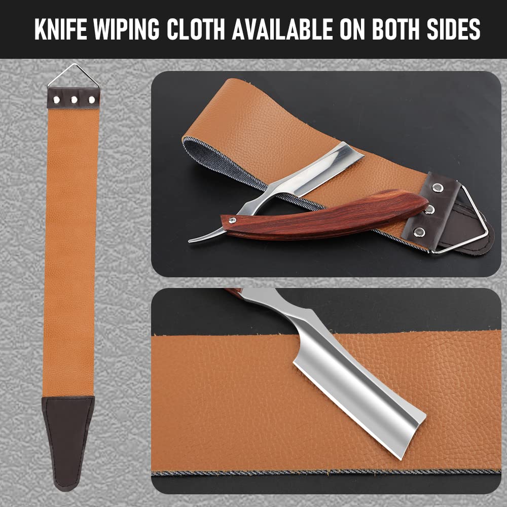 Straight Razor With Strope - Professional Straight Edge Barber Premium Stainless Steel Shaver With Shaving Strop for Men Home & Salon Grooming Using (NO.153)