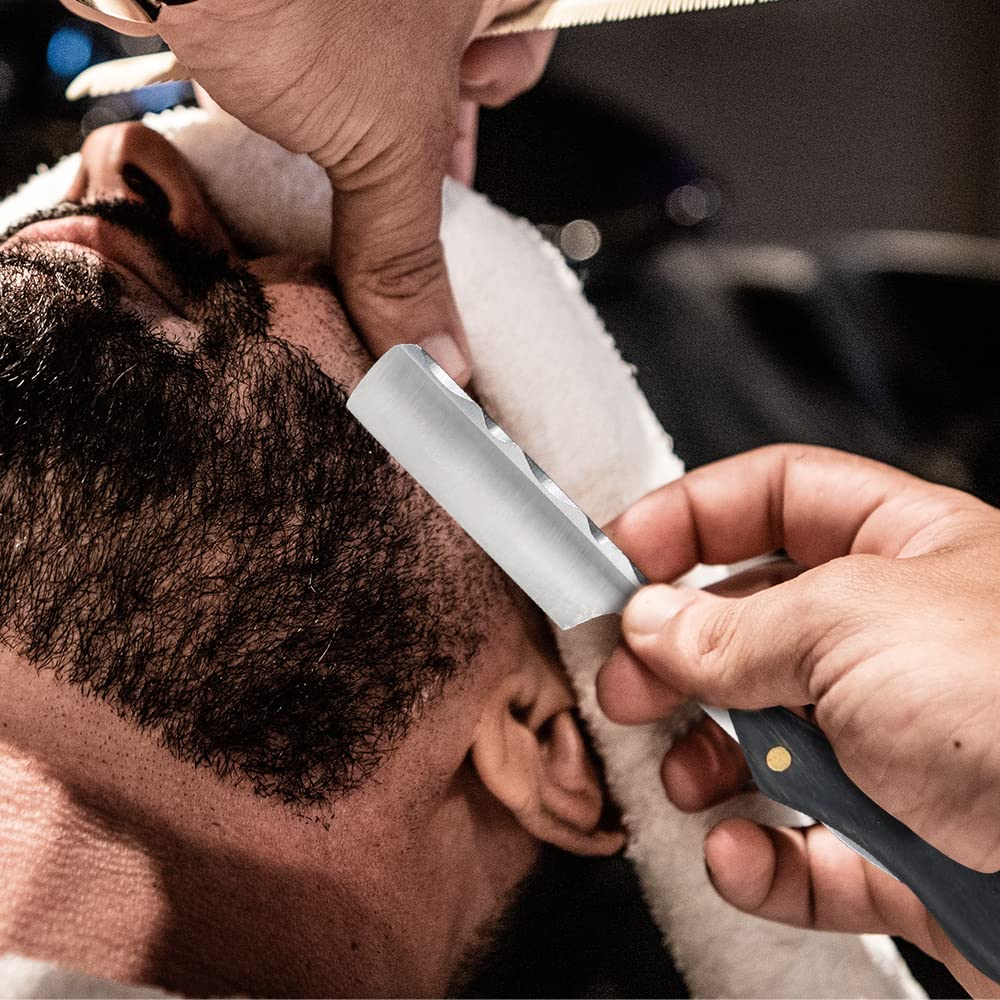 Straight Razor With Strope - Professional Straight Edge Barber Premium Stainless Steel Shaver With Shaving Strop for Men Home & Salon Grooming Using (NO.153)