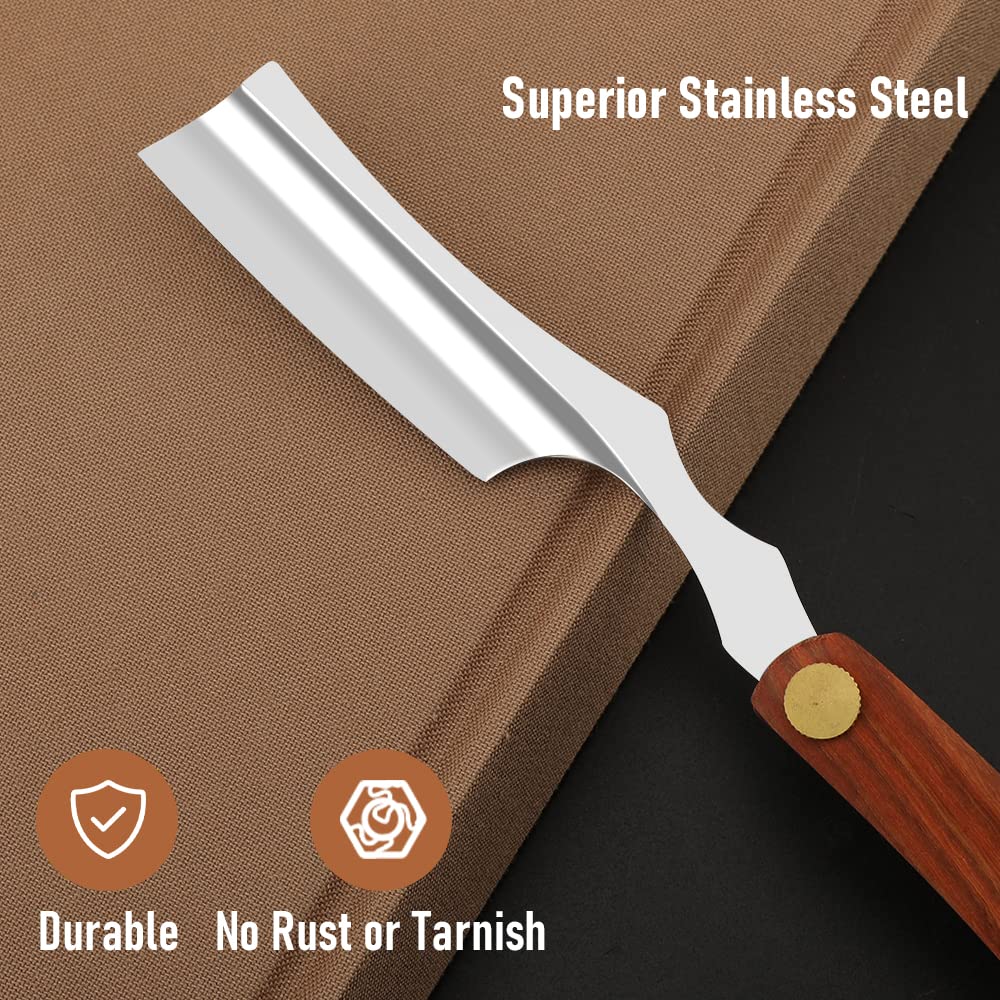 Straight Razor With Strope - Professional Straight Edge Barber Premium Stainless Steel Shaver With Shaving Strop for Men Home & Salon Grooming Using (NO.153)