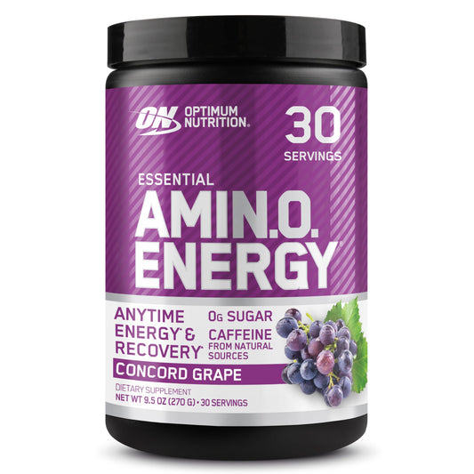 Optimum Nutrition Amino Energy - Pre Workout with Green Tea, BCAA, Amino Acids, Keto Friendly, Green Coffee Extract, Energy Powder - Blue Raspberry, 30 Servings (Packaging May Vary)