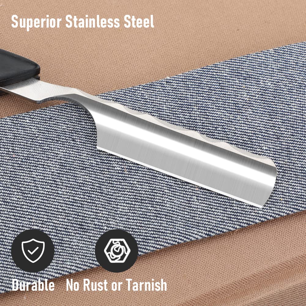 Straight Razor With Strope - Professional Straight Edge Barber Premium Stainless Steel Shaver With Shaving Strop for Men Home & Salon Grooming Using (NO.153)